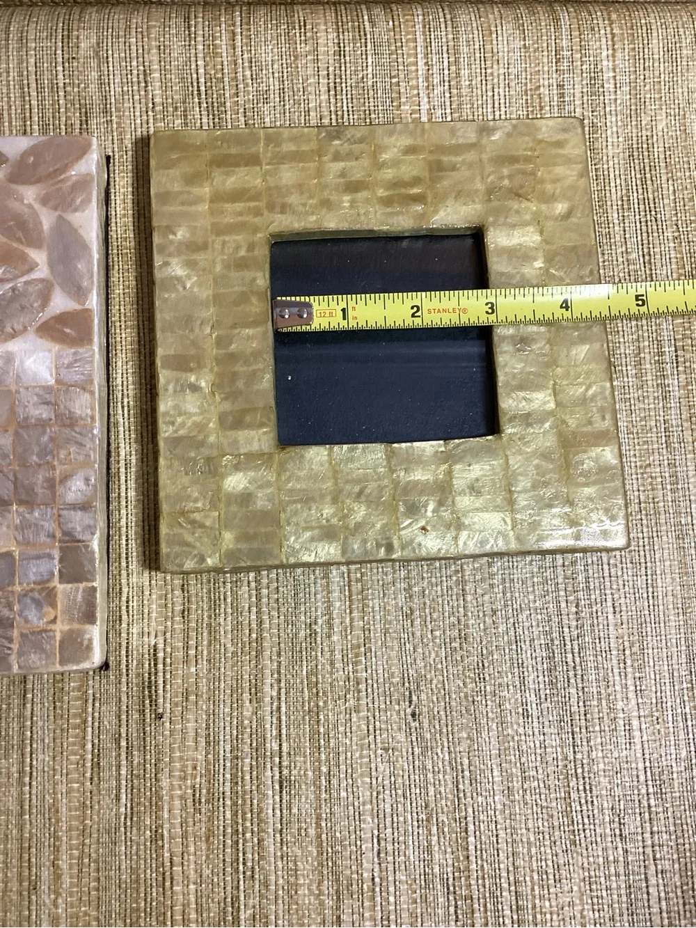 Gold and Champagne Mosaic Capiz  Shell Square Picture Frames -